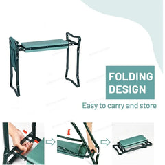 Foldable Garden Kneeling Stool and Tool Kit - Portable Outdoor Garden Kneeling Mat and Seat, Suitable for Courtyard Planting