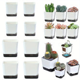 5Pcs Self Watering Plant Pot, Flower Planters, Modern Flower Pots with Water Reservoir, Mini Plant Pots Herb Garden Planter