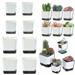 5Pcs Self Watering Plant Pot, Flower Planters, Modern Flower Pots with Water Reservoir, Mini Plant Pots Herb Garden Planter