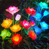 Solar Garden Lights Outdoor Decor Solar Lights with Rose Flowers Light, Solar Powered Lawn Lights for Garden Landscaping lights