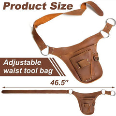 Leather Gardener Carry Pouch Florists Tool Belt Bag Gardener Holster Carpenter Holster Adjustable PU Multi Pocket Storage Bag