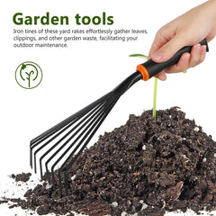 Garden Hand Tool Set - Stainless Steel Trowel Transplanter Cultivator for Planting, Weeding, Flowers Gardening with Ergonomic