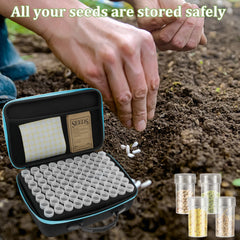 60-140 Slots Seed Organizer Box Large Capacity Sorting Seed Storage Container with Tweezer Funnel and Sticker Garden Accessories
