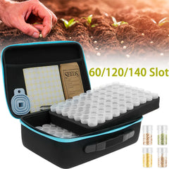 60/120/140 Slots Seed Storage Box Portable Clear Seed Organizer Sorting Seed Storage Box with Tweezer Funnel and Sticker