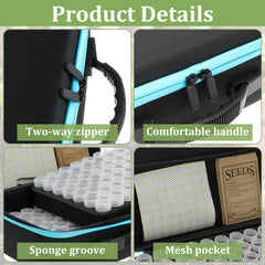 60-140 Slots Seed Organizer Box Large Capacity Sorting Seed Storage Container with Tweezer Funnel and Sticker Garden Accessories