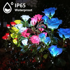 Solar Garden Lights Outdoor Decor Solar Lights with Rose Flowers Light, Solar Powered Lawn Lights for Garden Landscaping lights
