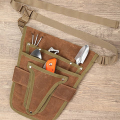 Garden Tool Belt Pouch Canvas Belt Tool Bag with Multiple Pocket Storage Waterproof Portable Men Women Durable Tool Bag