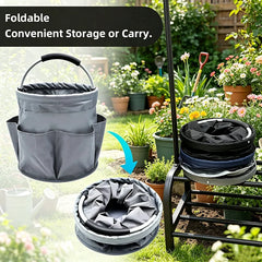 Foldable Garden Tool Storage Bag Portable Handheld Gardening Tote Basket Multifunctional Outdoor Picnic Travel Toiletry Organize