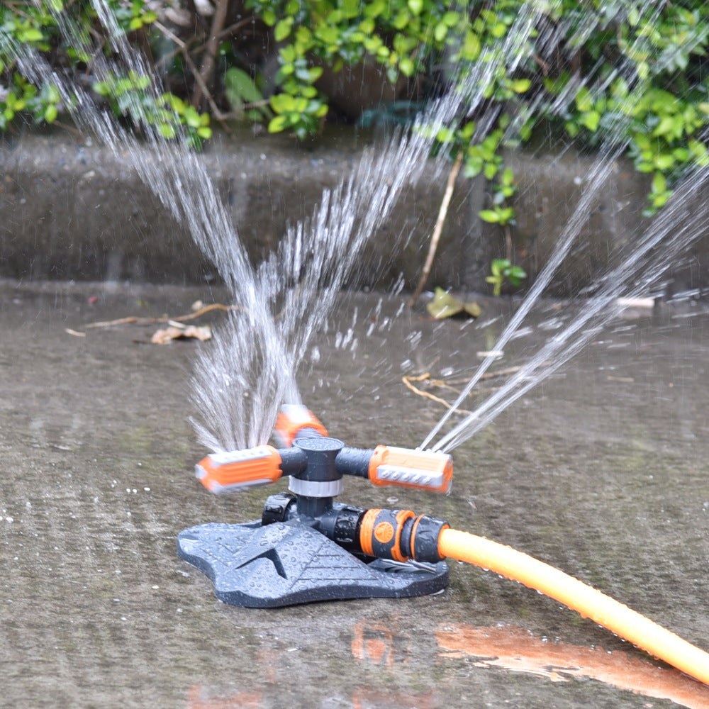 360° Rotating Garden Sprinkler – Adjustable 3-Arm Lawn Watering System