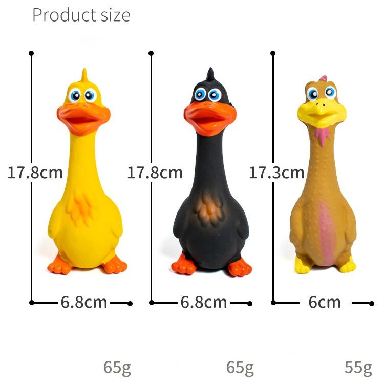 3pcs  Latex Screaming Chicken Toys Eco Friendly TPR Pet Squeaky Dog Interactive Play Chew Toys