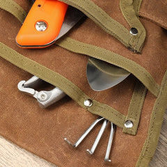 Garden Tool Belt Pouch Canvas Belt Tool Bag with Multiple Pocket Storage Waterproof Portable Men Women Durable Tool Bag