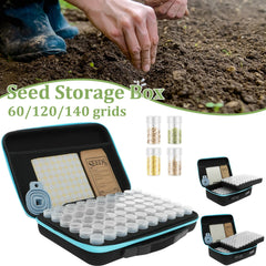 60-140 Slots Seed Organizer Box Large Capacity Sorting Seed Storage Container with Tweezer Funnel and Sticker Garden Accessories