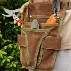 Garden Tool Belt Pouch Canvas Belt Tool Bag with Multiple Pocket Storage Waterproof Portable Men Women Durable Tool Bag