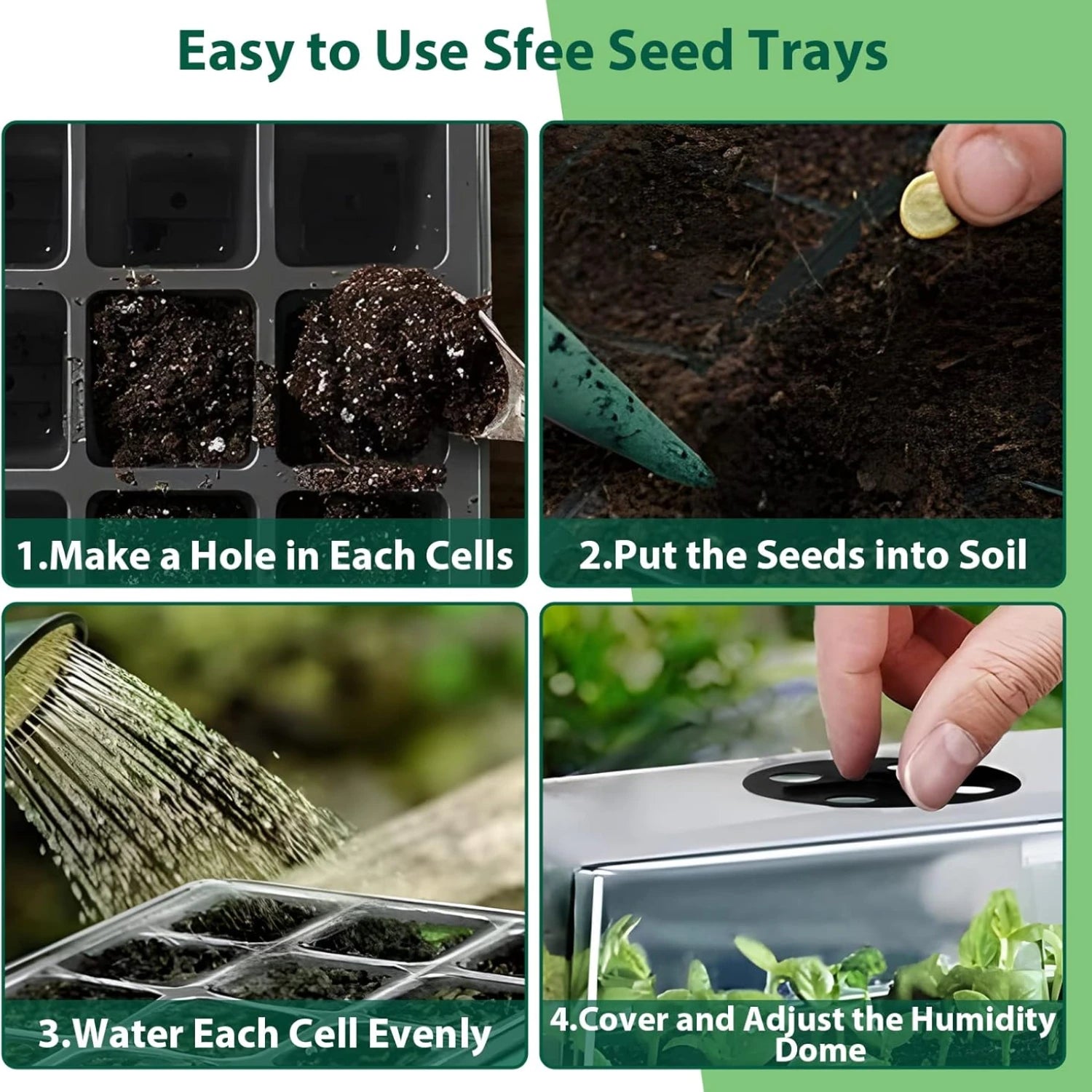 Step-by-step guide for using the seed starter tray with ventilation holes for efficient seed cultivation.