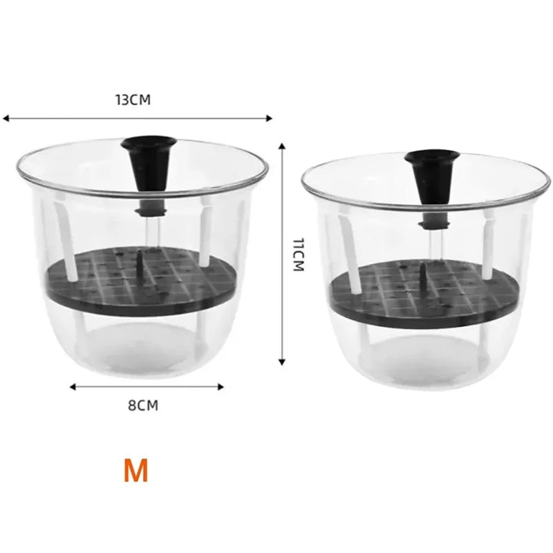 2Pcs Self-Watering Pot, Self-Watering Pots for Indoor Plants, Clear Flower Pots with Deep Reservoirs for Spider Plants, Orchids