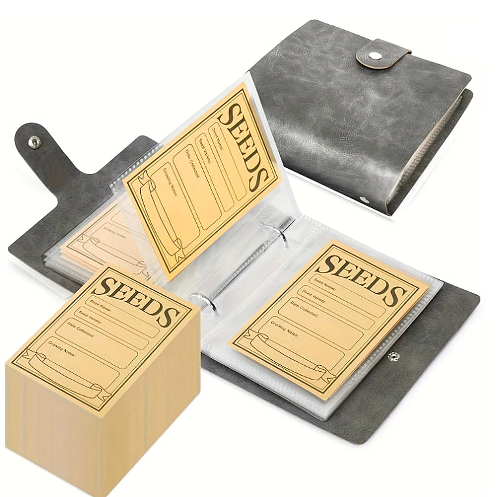 1 Set Garden Seed Storage Book 5″ Journal with 50 Self-Sealing Seed Envelopes Seed Packet Organizer Seed Saver Binder