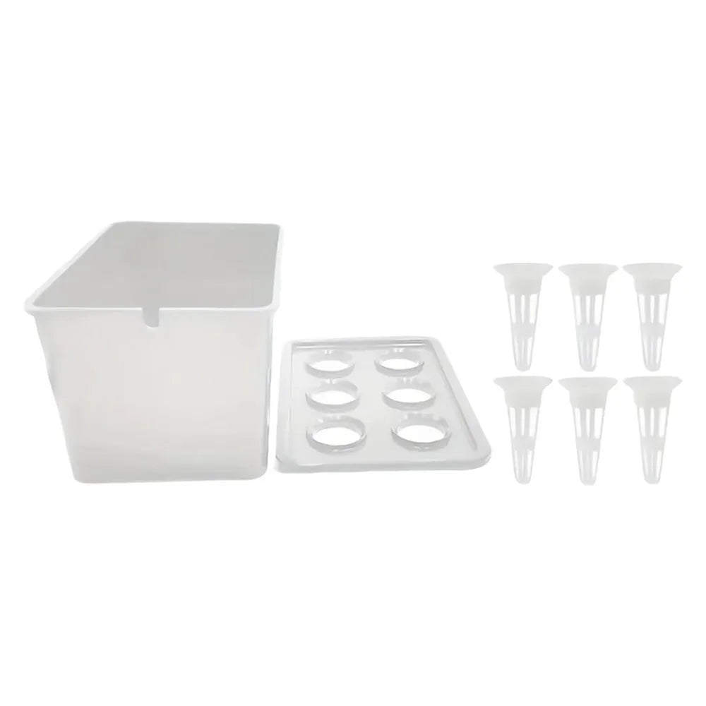 6 Holes Hydroponic Grower Kit Self Watering Plastic Nursery Pots Seedling Pots Thicken Versatile Cultivation Box
