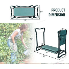 Foldable Garden Kneeling Stool and Tool Kit - Portable Outdoor Garden Kneeling Mat and Seat, Suitable for Courtyard Planting