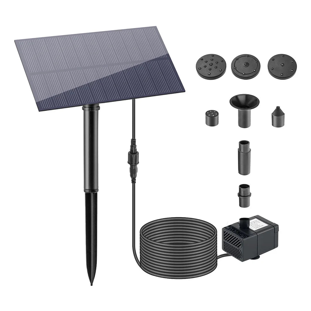 5W 5V Water Fountain Garden Decoration with Stake Solar Power Panel Water Pump Watering System Energy Saving Kits for Fish Tank