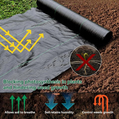 Heavy Duty Weed Barrier Landscape Fabric, High Permeability for Weed Blocker Weed Mat,Giving away 20 U-shaped nails