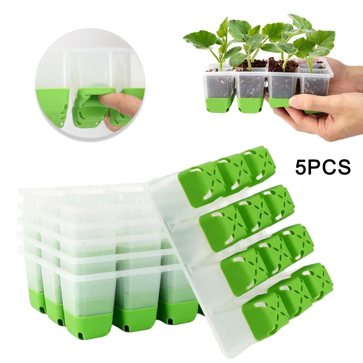  5/10 Green Seed Starter Tray Box (60/120 cell trays in total) Seed entry tray Plant entry kit