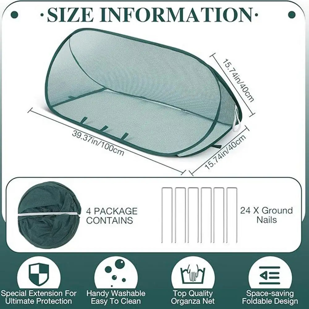 PopUp Garden Netting Plant Cover Protector Outdoor Plant Cover For Horticultural Ridgesd Cultivation Elevated Flower Beds